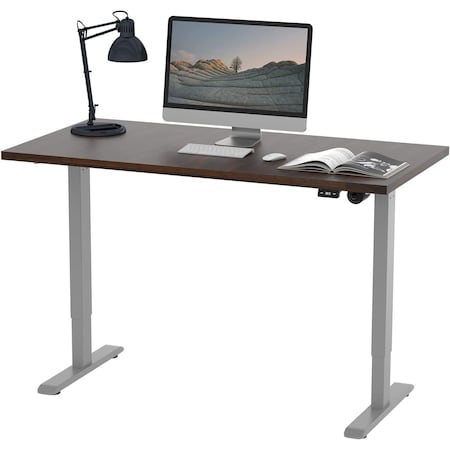 We'Re It Lift It Electric Sit Stand Desk, 46.25 H, 24 W X Laminate wood, metal, Brushed Silver VL12BS4824-WNB